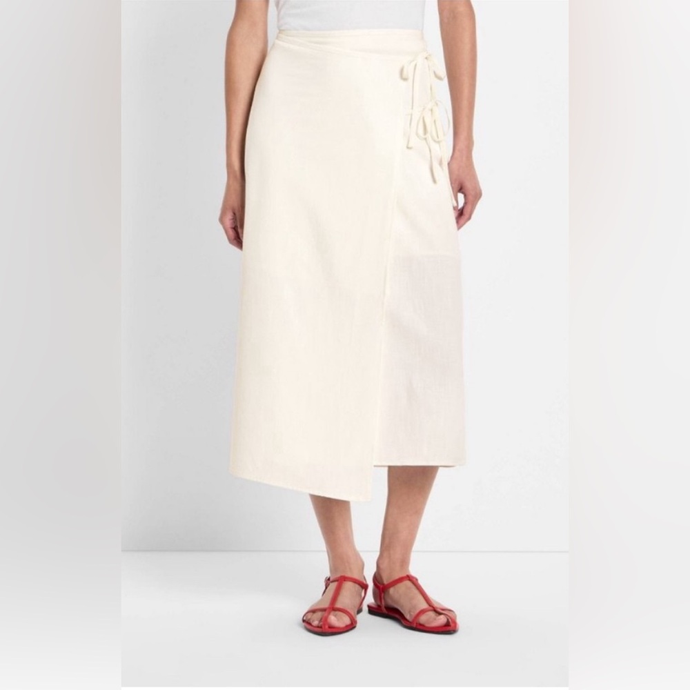 Future Collective Women's Mid-Rise Linen Midi Wrap Skirt Size Extra Large | NWT - Picture 2 of 9